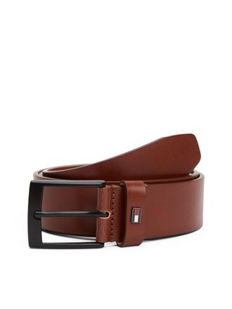 Tommy Hilfiger Lederg&uuml;rtel TOMMY HILFIGER ADAN 3.5 cm breit EXT, Herren, Gr. 11,5, braun (winter cognac), Rindsleder, unifarben, G&uuml;rtel Lederg&uuml;rtel, Metalllogopatch,