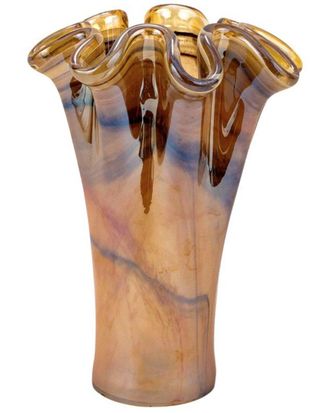Vietri Vietri Onda Glass Tortoiseshell Short Vase With $10 Credit