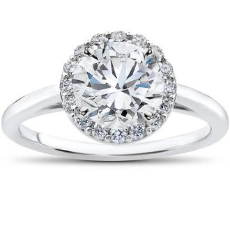 Pompeii3 1 3/4 Ct Lab Grown Halo Diamond Madelyn Halo Engagement Ring 14k Size Selectable