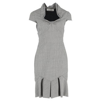 Valentino Valentino Garavani midi-jurk met patroon en korte mouwen in grijze wol