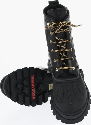 Dsquared2 Anfini in Pelle a Tinta Unita con Lacci a Contrasto Dsquared2