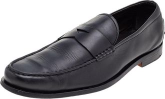 Tod's Tods Black Leather Slip On Loafers
