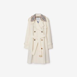 Burberry Midlength Check Collar Castleford Trench Coat