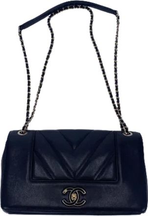 Chanel Pre-owned Leather chanel-bags - Dames - Vintage Schoudertas - Zwart - ONE Size - Leer - Vintage