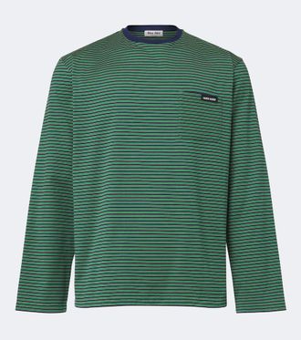 Miu Miu Striped cotton jersey T-shirt