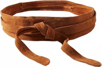 ADA Collection Womens Wrap Suede Leather Belt In Cognac