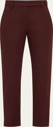 Brunello Cucinelli Cotton Twill Slim-Leg Ankle Pants
