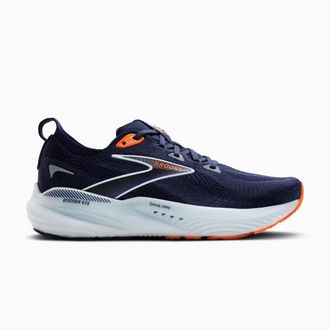 Brooks Mens Glycerin Gts 22 Shoe In Peacoat/blue Ribbon/orange