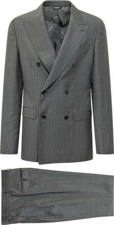 Dolce & Gabbana Abito 2 Pezzi - Heren - Business pakken - Grijs - L - Wol - Kostuums
