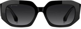 Etro 55mm Gradient Geometric Sunglasses in Black/Dark Grey Sf at Nordstrom