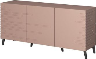 Mirjan24 Aparador Charlotte 140, Rosa, 72x155cm, N&uacute;mero De Puertas: 340cm, Estanter&iacute;as, Mdf