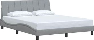 vidaXL Cama Sin Colch&oacute;n Tela Gris Claro 160x200 Cm Vidaxl