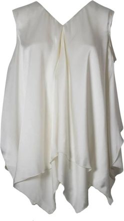 High Gelaagde mouwloze top met SWAROSKI-detail - Dames - Tops zonder mouwen - Wit - M - Tops