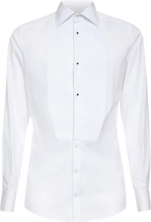 Dolce & Gabbana Overhemden, Heren, Wit, XL, Katoen, Witte Franse Kraag Overhemd Slim Fit