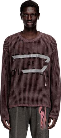 Diesel Long-sleeve mesh-knit top - Knitwear - Man - Violet