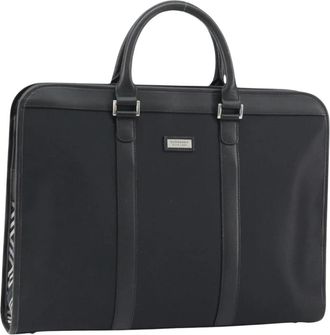 Burberry Pre-owned Handbags, male, Black, Size: ONE SIZE Pre-owned Executive Document Briefcase