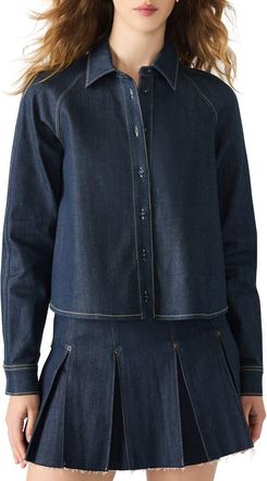 Steve Madden Tessie Denim Shirt in Deep Indigo at Nordstrom, Size Xx-Large