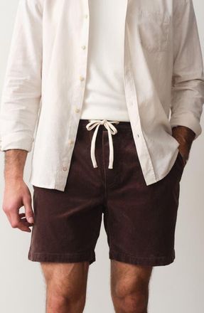 Marine Layer Saturday Corduroy Shorts in Dark Brown at Nordstrom, Size Xx-Large