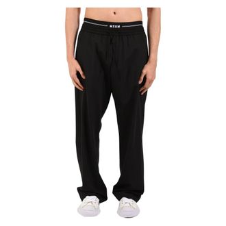 Msgm Sweatpants, male, Black, Size: XL Drawstring Track Pants