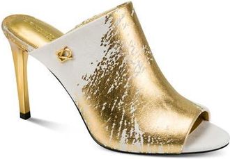 DKNY Donna Slide Sandal in Ivory/Gold at Nordstrom, Size 9.5