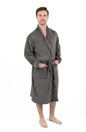 Leveret Mens Fleece Robe in Gray at Nordstrom, Size X-Large