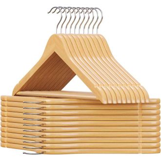 OEM Perchas Para Trajes, Juego De 20, Perchas De Madera Maciza Con Muescas, Antideslizantes Para Abrigos, Camisas, Chaquetas Y Pantalones, Gancho Giratori