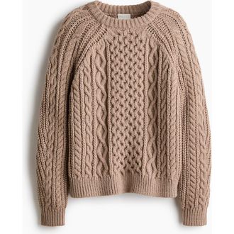 H&M Cable-knit Jumper in Taupe at Nordstrom, Size Xx-Large