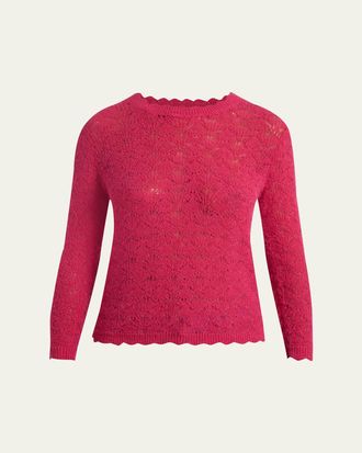 Isabel Marant Leonette Pointelle Knit Crewneck Sweater