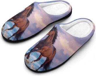 Generic Horse Mens Slippers Comfortable And Non-slip Cotton Slipper Shoe for House