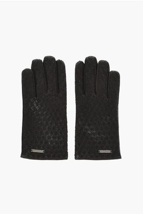 Corneliani Woven Leather Gloves size 8
