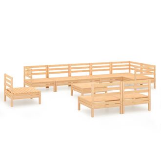 vidaXL Juego De Muebles De Jard&iacute;n 10 Piezas Madera Maciza De Pino Vidaxl