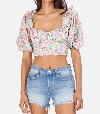 For Love & Lemons Claude Top In Aqua