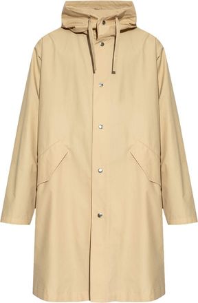 Jil Sander logo-print raincoat - men - Cotton - 50 - Neutrals