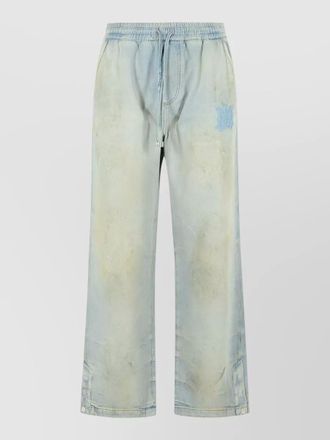 Amiri cotton jeans wide leg elastic waistband