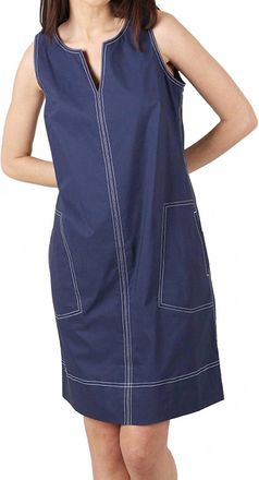 Habitat Sleeveless V Neck Shift Dress In Navy