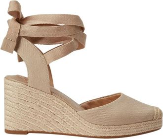 Ralph Lauren Espadrilles Paislee met sleehak - Dames - Sleehakken - Beige - 39 1/2 EU - Schoenen