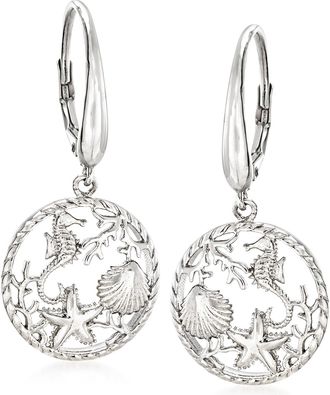 Ross-Simons Sterling Silver Sea Life Drop Earrings