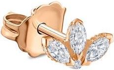 Maria Tash Engraved Diamond Lotus Single Stud Earring in 18K Rose Gold/Diamond at Nordstrom, Size 3 Mm