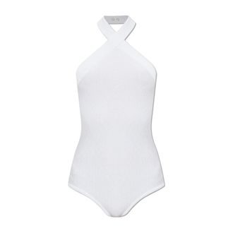 Balmain Body con paillettes scintillanti - - Tops - Donna - Bianco - S