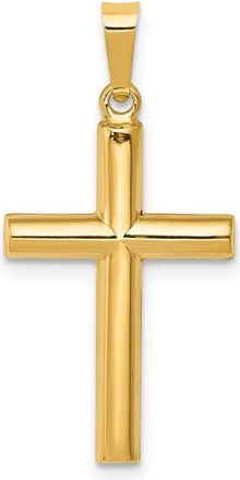 Diamond2Deal 14k Yellow Gold Hollow Cross Pendant