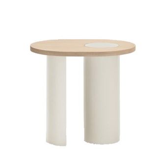Teulat Design Beistelltisch Nori 60 x 55 cm, Light Natural/Cream