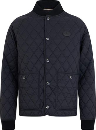 Burberry Gevatte Jas met Knopen - Heren - Winterjassen - Blauw - L - Jassen
