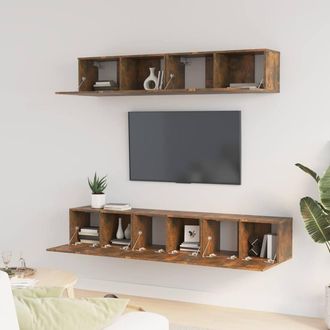 Berkfield Home Classic 5 Piece TV Cabinet Set Smoked Oak Engineered Wood in Brown