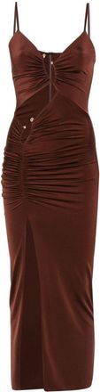 Nissa cut-out midi dress - women - Spandex/Elastane/Polyester - 36 - Brown