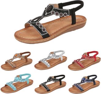 Generic Sandals Womens Wide Feet Elegant Flat Shoes for Women Wide H Summer Strappy Sandals Breathable Summer Sandals Open Sandals Lightweight Outdoor Sandals