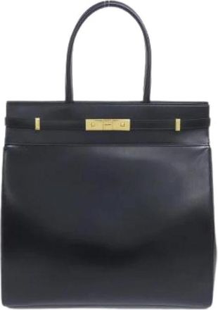 Saint Laurent Pre-owned Manhattan N/S Calf Tote Bag - Dames - Vintage Shopper - Zwart - ONE Size - Leer - Vintage