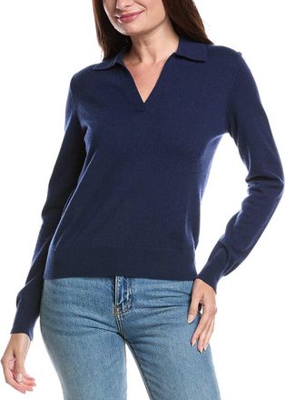 Forté Cashmere Split Neck Cashmere Polo Sweater