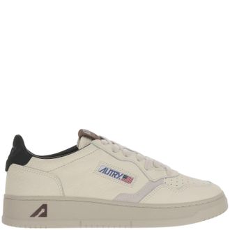 Autry Ivory/Black Suede Insert Leather Sneakers