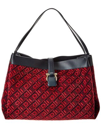 Ferragamo Monogram Canvas & Leather Tote
