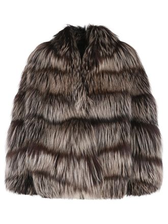 Simonetta Ravizza Banny Fox Fur Silver Fox Iris Jacket